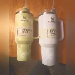 Set of 2 Stanley 40 oz Tumblers in Tye Dye Purple and Green